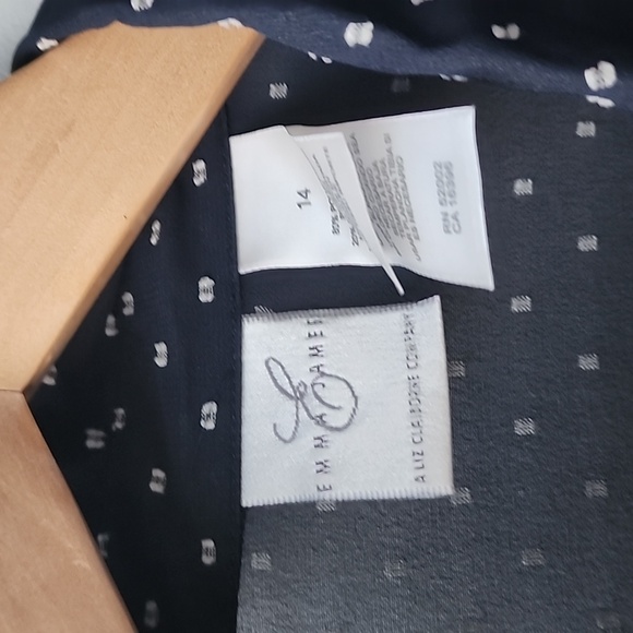 Vintage Emma James Liz Clairborne Textured Polka Dot Sheer Button Up Blouse Top - Picture 4 of 5